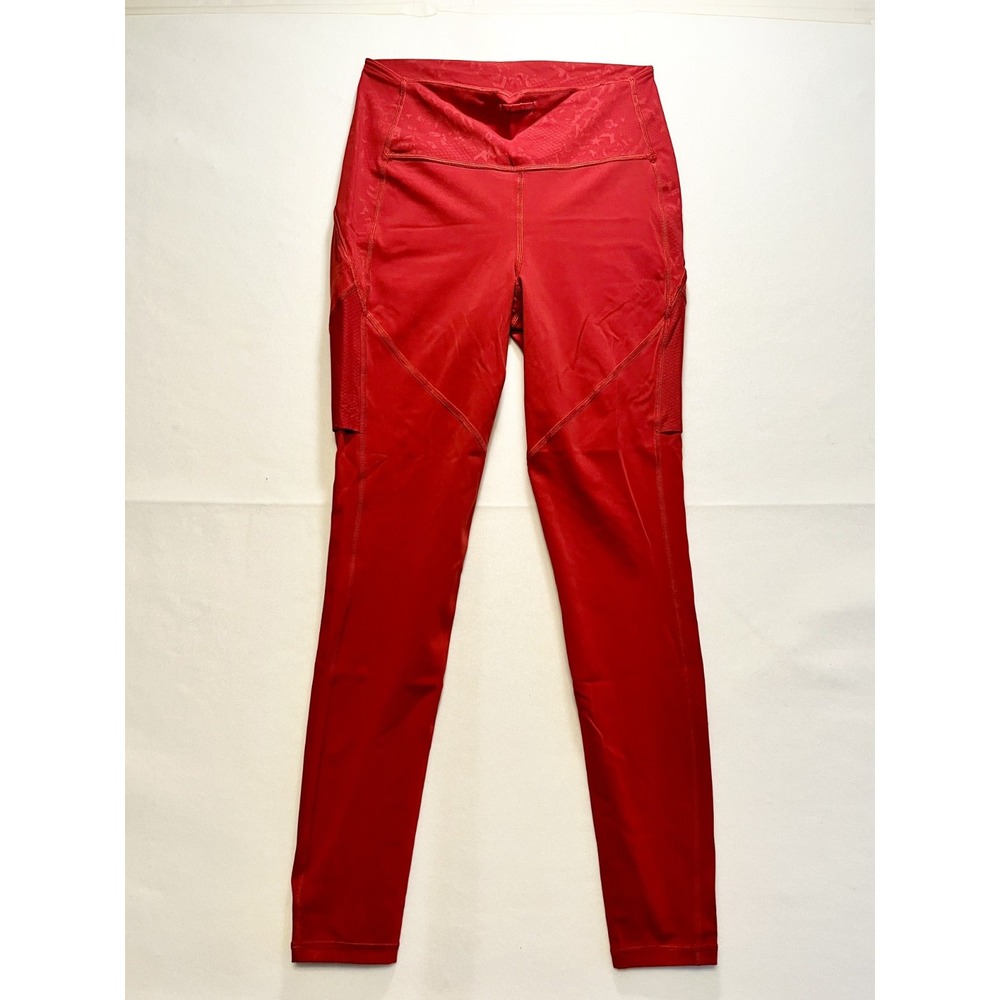 Lululemon Stronger As One High Rise‎ Leggings Red Barry Bootcamp Size 8 Womens